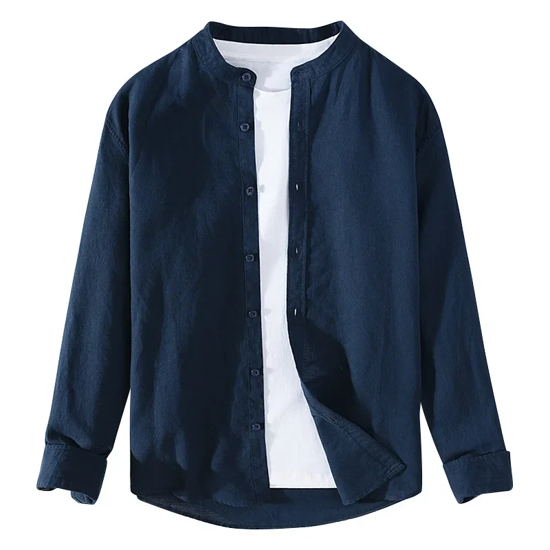 Japanese retro small standing collar long sleeved shirt for men's summer thin breathable solid color versatile white shirt
Japanese retro small standing collar long sleeved shirt for men's summer thin breathable solid color versatile white shirt