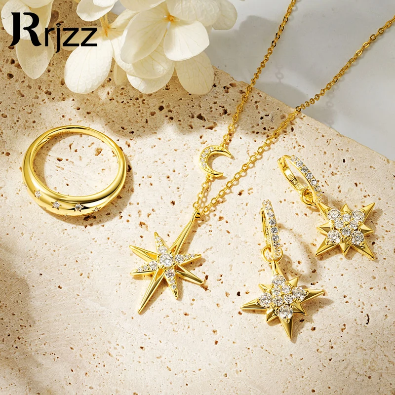 Rrjzz 925 Sterling Silver Star Women Engagement Jewelry Set Light Luxury Moissanite Ring Necklace Earrings Set for Wedding Gift
Rrjzz 925 Sterling Silver Star Women Engagement Jewelry Set Light Luxury Moissanite Ring Necklace Earrings Set for Wedding Gift