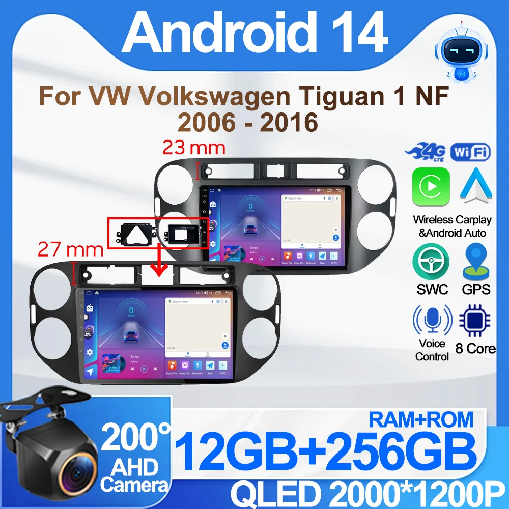For VW Volkswagen Tiguan 1 NF 2006 - 2016 Car Multimedia Radio Player Android 14 GPS Navigation Wireless CarPlay 4G Wifi 2Din BT
For VW Volkswagen Tiguan 1 NF 2006 - 2016 Car Multimedia Radio Player Android 14 GPS Navigation Wireless CarPlay 4G Wifi 2Din BT