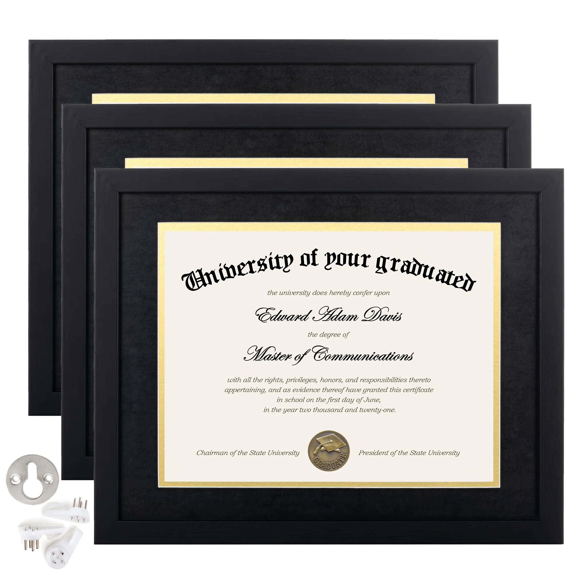 3pcs Vintage Mahogany/Black Diploma Frame with HD Glass - 11x14 & 8.5x11 Dual Sizes, Wall & Tabletop Use, Lightweight Composite Wood FrameGraduation Decor, Certificate Display, Document Holder, School Display
3pcs Vintage Mahogany/Black Diploma Frame with HD Glass - 11x14 & 8.5x11 Dual Sizes, Wall & Tabletop Use, Lightweight Composite Wood FrameGraduation Decor, Certificate Display, Document Holder, School Display