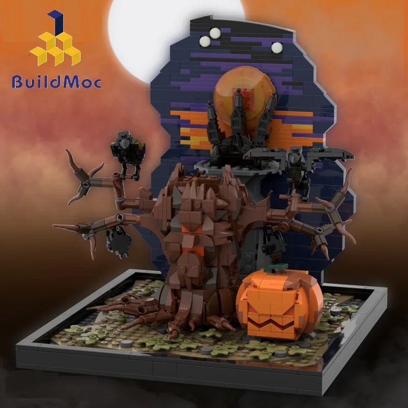 Buildmoc Halloween Tree Pumpkin Scary Diorama Building Blocks Kits Toys for Children Kids Halloween Gifts Toy 914PCS
Buildmoc Halloween Tree Pumpkin Scary Diorama Building Blocks Kits Toys for Children Kids Halloween Gifts Toy 914PCS