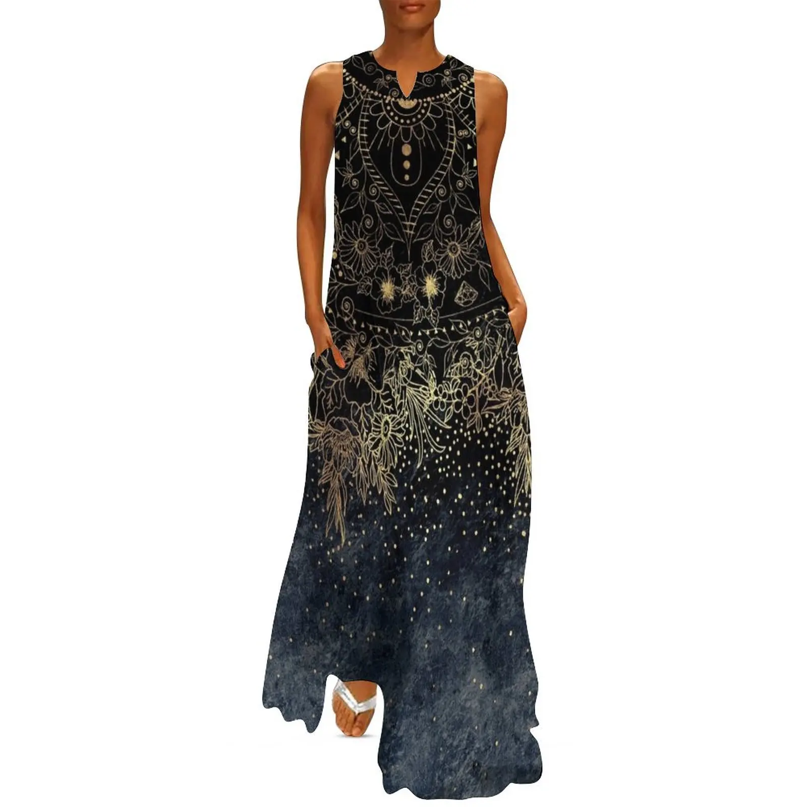 Blue Gold Mandala Floral Long Dress Casual dresses women's summer jumpsuit wedding dresses for parties Dress
Blue Gold Mandala Floral Long Dress Casual dresses women's summer jumpsuit wedding dresses for parties Dress