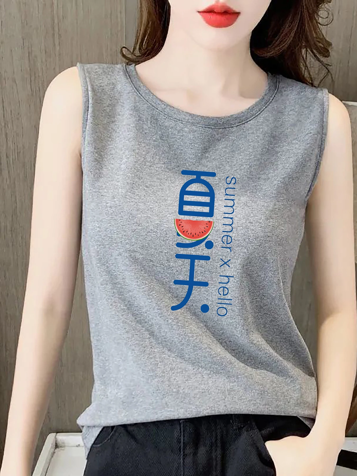 Pure Cotton Sleeveless Strap Vest Women's Summer New Casual Fashion Anti-aging round Neck Light Grey Top Comfortable Commute ...
Pure Cotton Sleeveless Strap Vest Women's Summer New Casual Fashion Anti-aging round Neck Light Grey Top Comfortable Commute ...