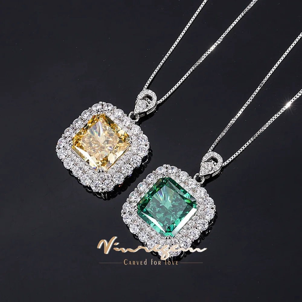 Vinregem 14 MM Crushed Ice Cut Emerald Citrine Padparadscha High Carbon Diamond Pendant Necklaces 925 Sterling Silver Jewelry
Vinregem 14 MM Crushed Ice Cut Emerald Citrine Padparadscha High Carbon Diamond Pendant Necklaces 925 Sterling Silver Jewelry