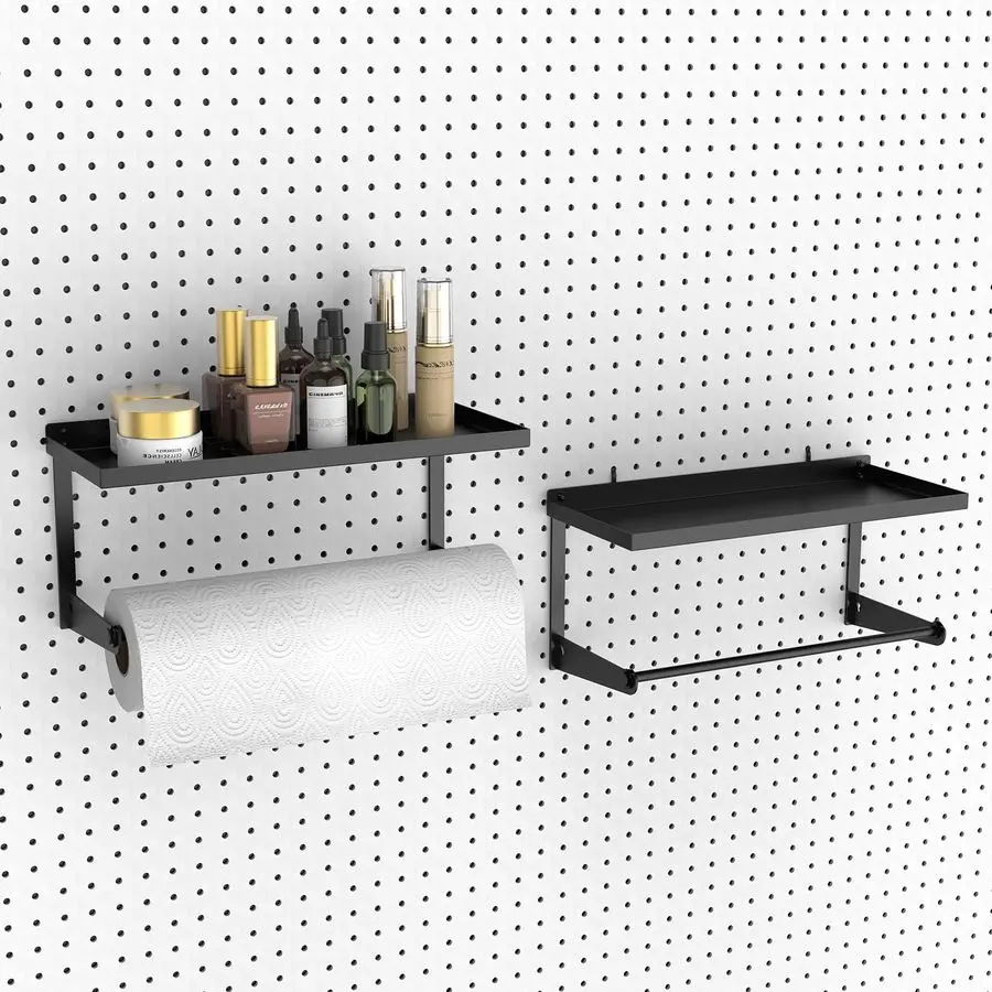 Набор из 2 держателей для бумажных полотенец на перфорированную панель с полкой, сверхпрочный аксессуар для перфорированной доски, металлические органайзеры для гаража
Набор из 2 держателей для бумажных полотенец на перфорированную панель с полкой, сверхпрочный аксессуар для перфорированной доски, металлические органайзеры для гаража