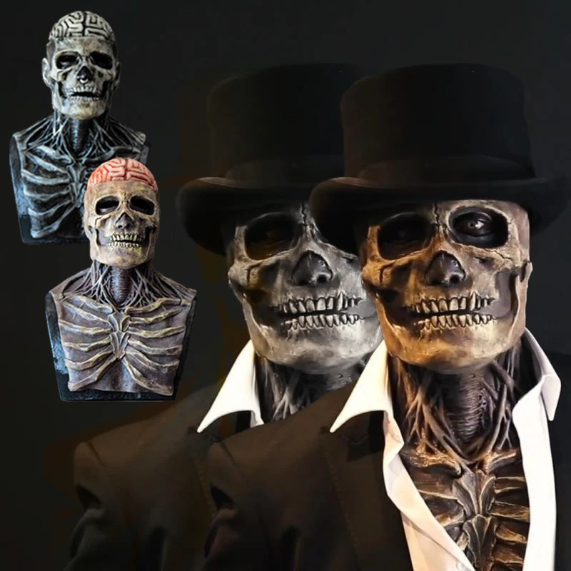 Realistic Skeleton Mask Scary Party Brain Skull Masks Halloween Masquerade Cosplay Costume Props Thriller Full Face Latex Mask
Realistic Skeleton Mask Scary Party Brain Skull Masks Halloween Masquerade Cosplay Costume Props Thriller Full Face Latex Mask