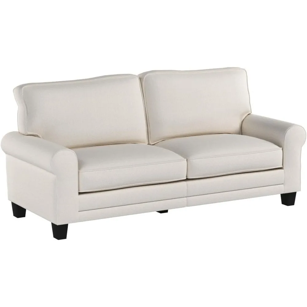 78 "Sofa - Pillow Back Cushion and Round Armrest, Durable Modern Cushion Fabric - Cream Color GM
78 "Sofa - Pillow Back Cushion and Round Armrest, Durable Modern Cushion Fabric - Cream Color GM