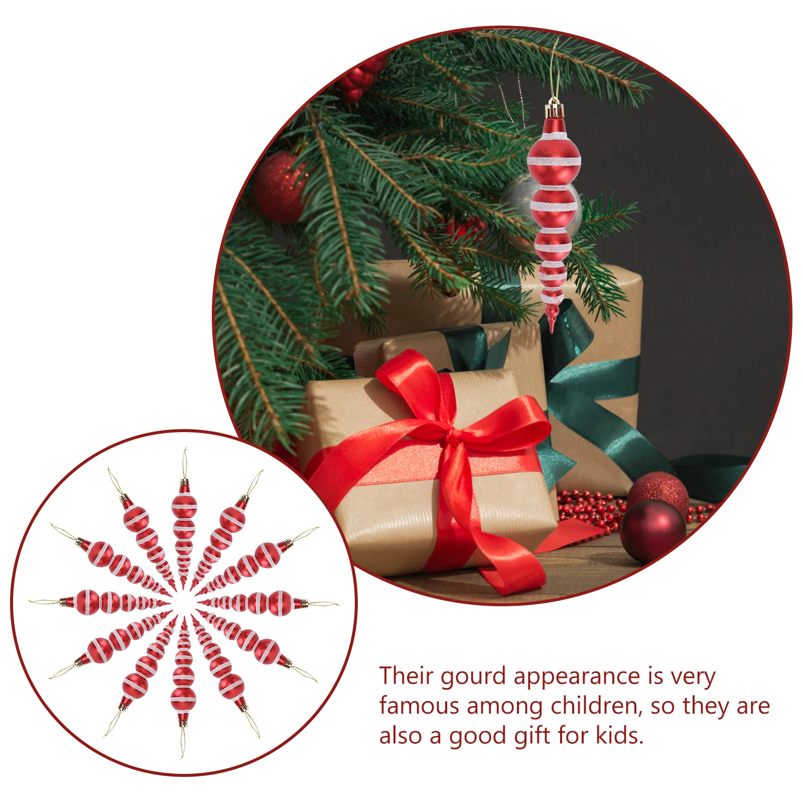 12 Pcs Christmas Ball Pendant Holiday Ornaments Gourd Decorative Hanging Tree Decorations Decorate Shaped Baubles
12 Pcs Christmas Ball Pendant Holiday Ornaments Gourd Decorative Hanging Tree Decorations Decorate Shaped Baubles