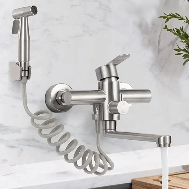 Kitchen Faucet Wall Mounted Rotable Sink Tap Dual Hole Single Handle Cold and Hot Water Mixer
Kitchen Faucet Wall Mounted Rotable Sink Tap Dual Hole Single Handle Cold and Hot Water Mixer