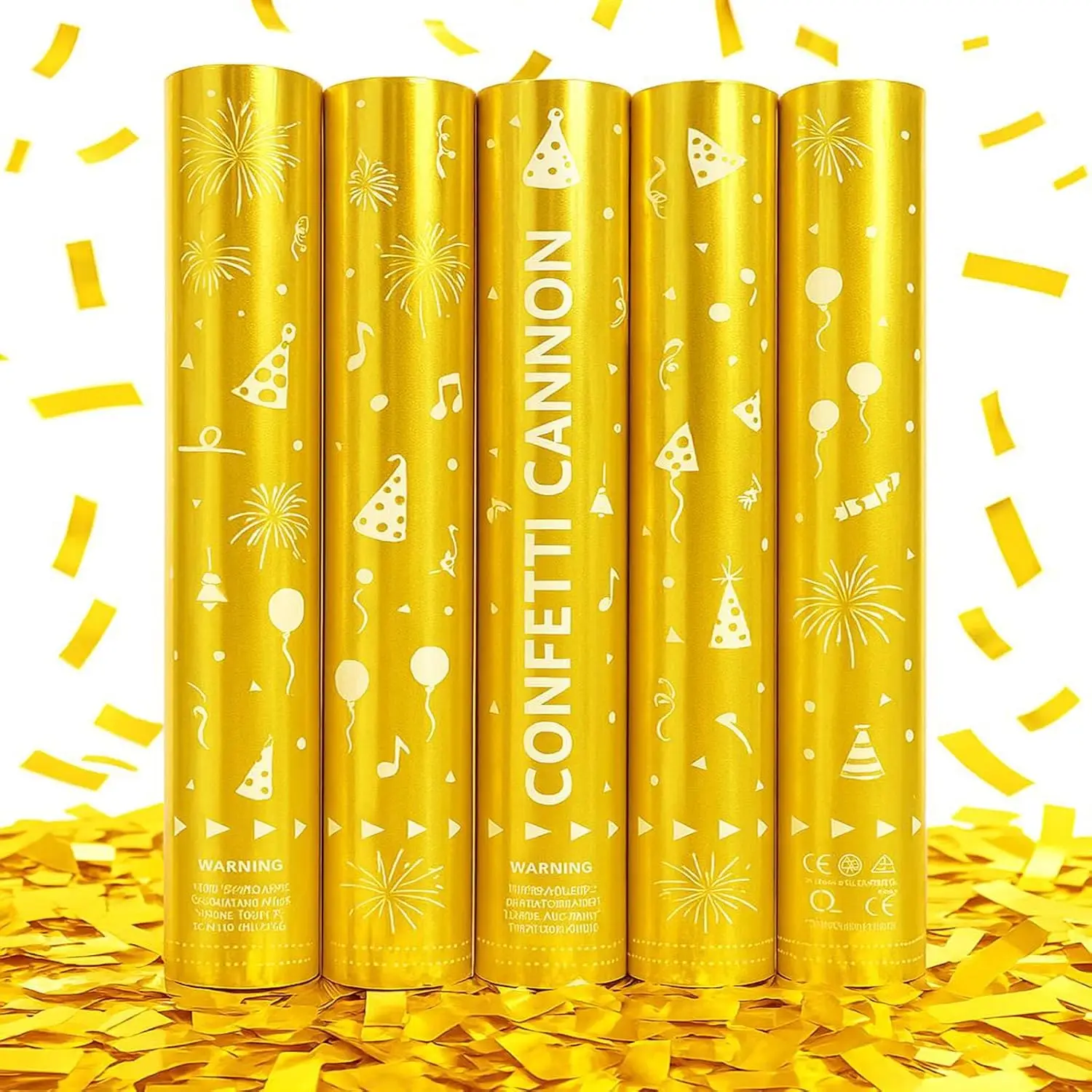 12 Inch Confetti Cannons 5-Pack Gold Confetti Poppers for Graduation Birthday New Year's Eve Party
12 Inch Confetti Cannons 5-Pack Gold Confetti Poppers for Graduation Birthday New Year's Eve Party