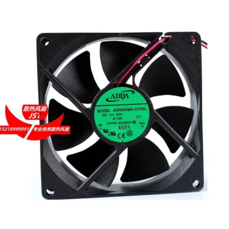 ADDA AD0924MX-A70GL DC 24V 0.12A 90x90x25mm 2-Wire Server Cooling Fan
ADDA AD0924MX-A70GL DC 24V 0.12A 90x90x25mm 2-Wire Server Cooling Fan