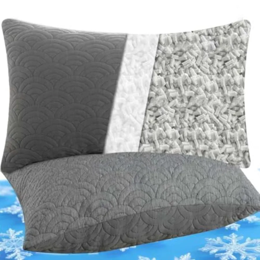 Memory Foam Pillows Size Set of 2 Adjustable Cool Pillow for Side Back Stomach Sleepers Luxury with Washable Cover
Memory Foam Pillows Size Set of 2 Adjustable Cool Pillow for Side Back Stomach Sleepers Luxury with Washable Cover