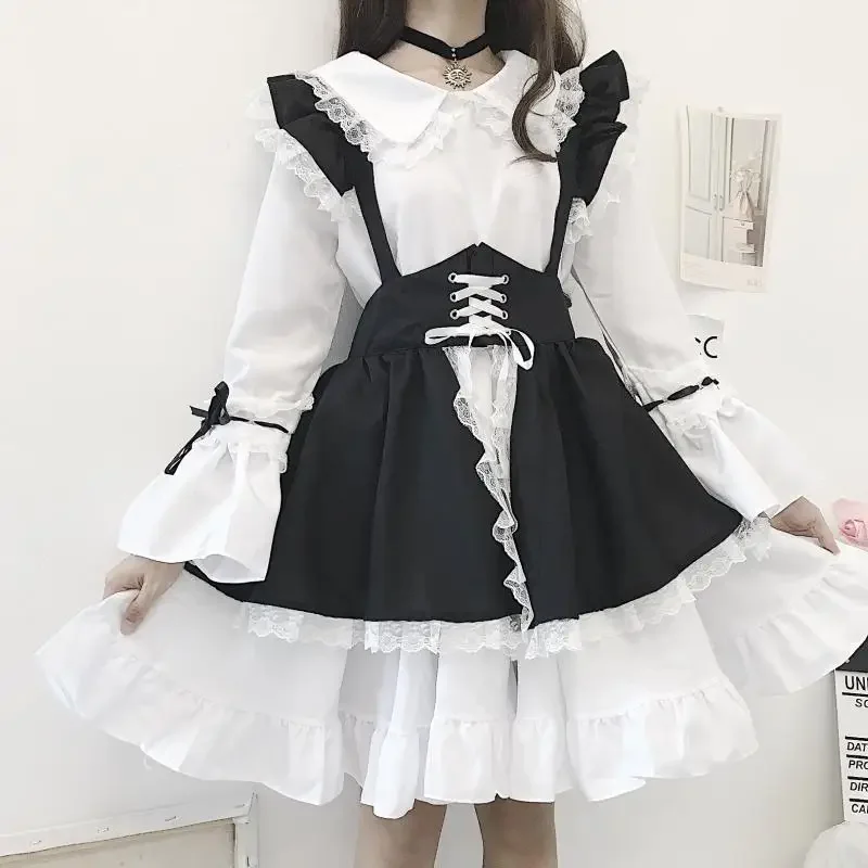 New Black and white gothic style maid costume Lolita dress cute Japanese costume Westidos de fiesta de noc party dress vestidos
New Black and white gothic style maid costume Lolita dress cute Japanese costume Westidos de fiesta de noc party dress vestidos