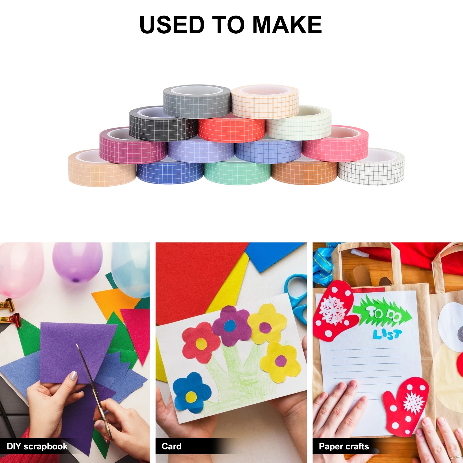 14Pcs Washi Tape Decorative Paper Tapes Colorful Grid Patterns Craft Tape for Scrapbooking
14Pcs Washi Tape Decorative Paper Tapes Colorful Grid Patterns Craft Tape for Scrapbooking
