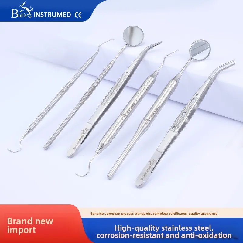 Bulls Instrumed Intl Stainless steel three piece oral examination probe, intraoral mirror, forceps, dental tools and instruments
Bulls Instrumed Intl Stainless steel three piece oral examination probe, intraoral mirror, forceps, dental tools and instruments
