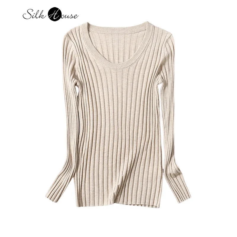 Spring/Autumn New 64% Natural Mulberry Silk Temperament Slim Fit Striped Round Neck High Elasticity Knitted Base Sweater
Spring/Autumn New 64% Natural Mulberry Silk Temperament Slim Fit Striped Round Neck High Elasticity Knitted Base Sweater