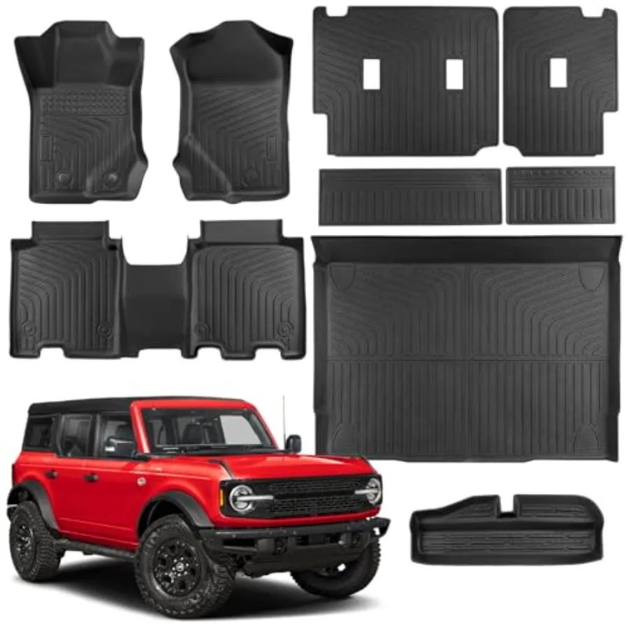 Floor Mats Cargo Liner Backrest Pad for Ford Bronco 4-Door 2021-2025 2026 All Weather Heavy Duty TPE Waterproof Anti-Slip Tech
Floor Mats Cargo Liner Backrest Pad for Ford Bronco 4-Door 2021-2025 2026 All Weather Heavy Duty TPE Waterproof Anti-Slip Tech