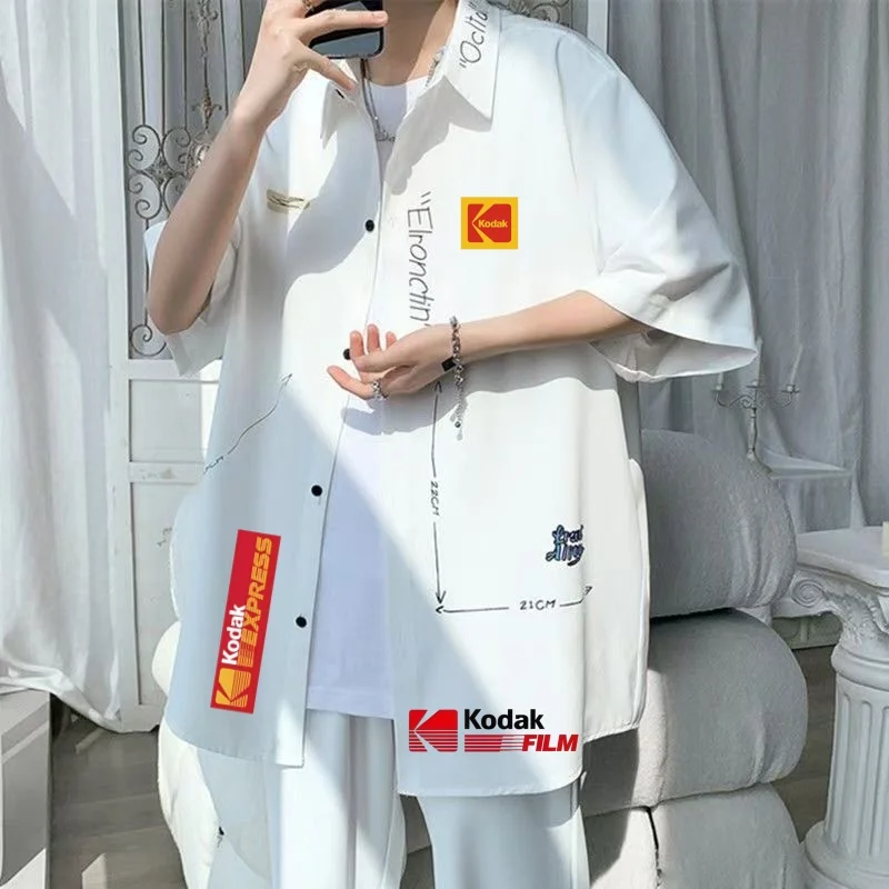 Kodak's premium ice silk thin short-sleeved shirt for men, a summer Hong Kong style fashion brand photography shirt, loose and c
Kodak's premium ice silk thin short-sleeved shirt for men, a summer Hong Kong style fashion brand photography shirt, loose and c