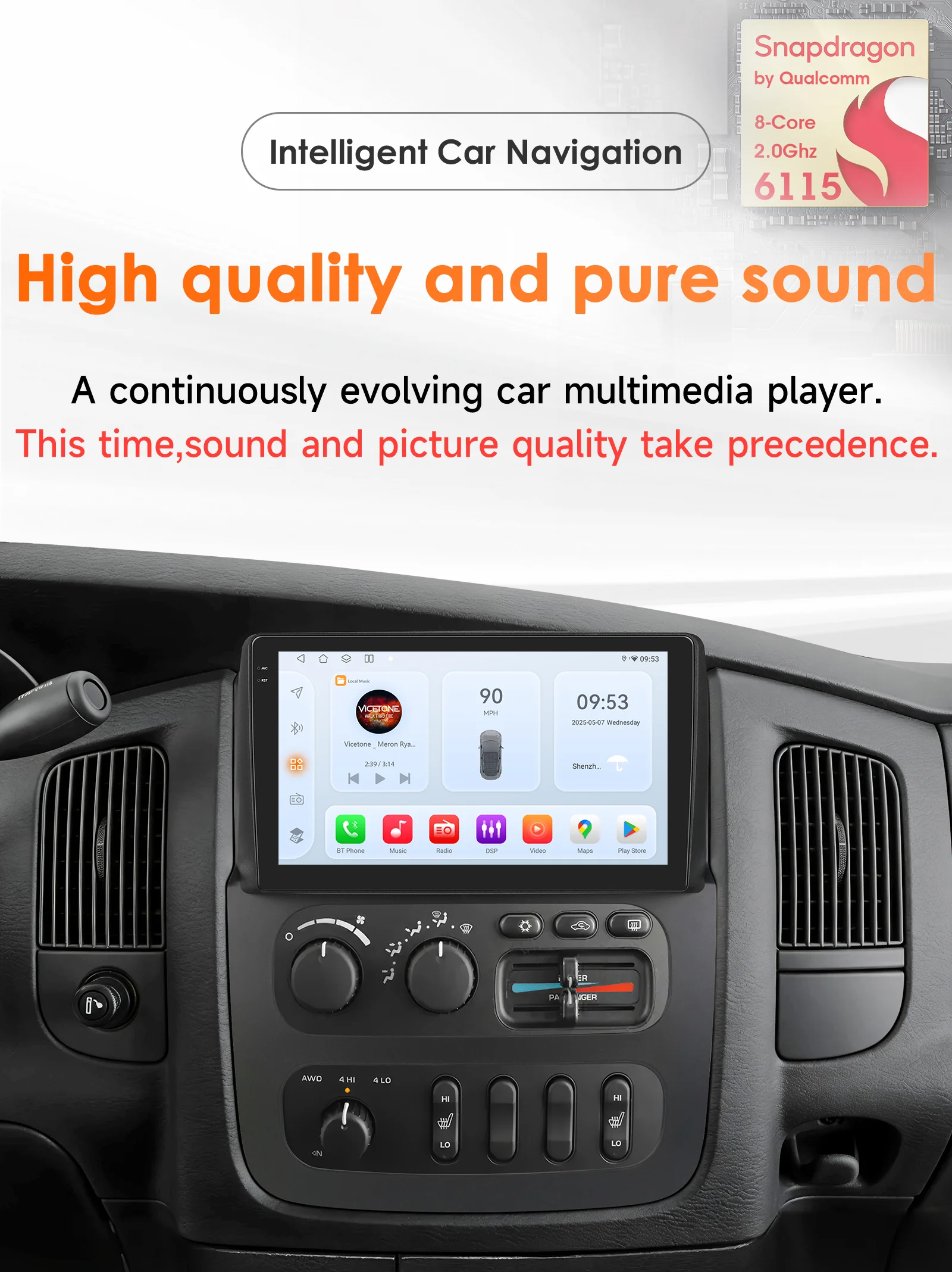 Android Car Intelligent systems radio for Dodge Ram 1500 2500 3500 2002 - 2005 Multimedia Player Carplay 6115 Auto Stereo Audio
Android Car Intelligent systems radio for Dodge Ram 1500 2500 3500 2002 - 2005 Multimedia Player Carplay 6115 Auto Stereo Audio
