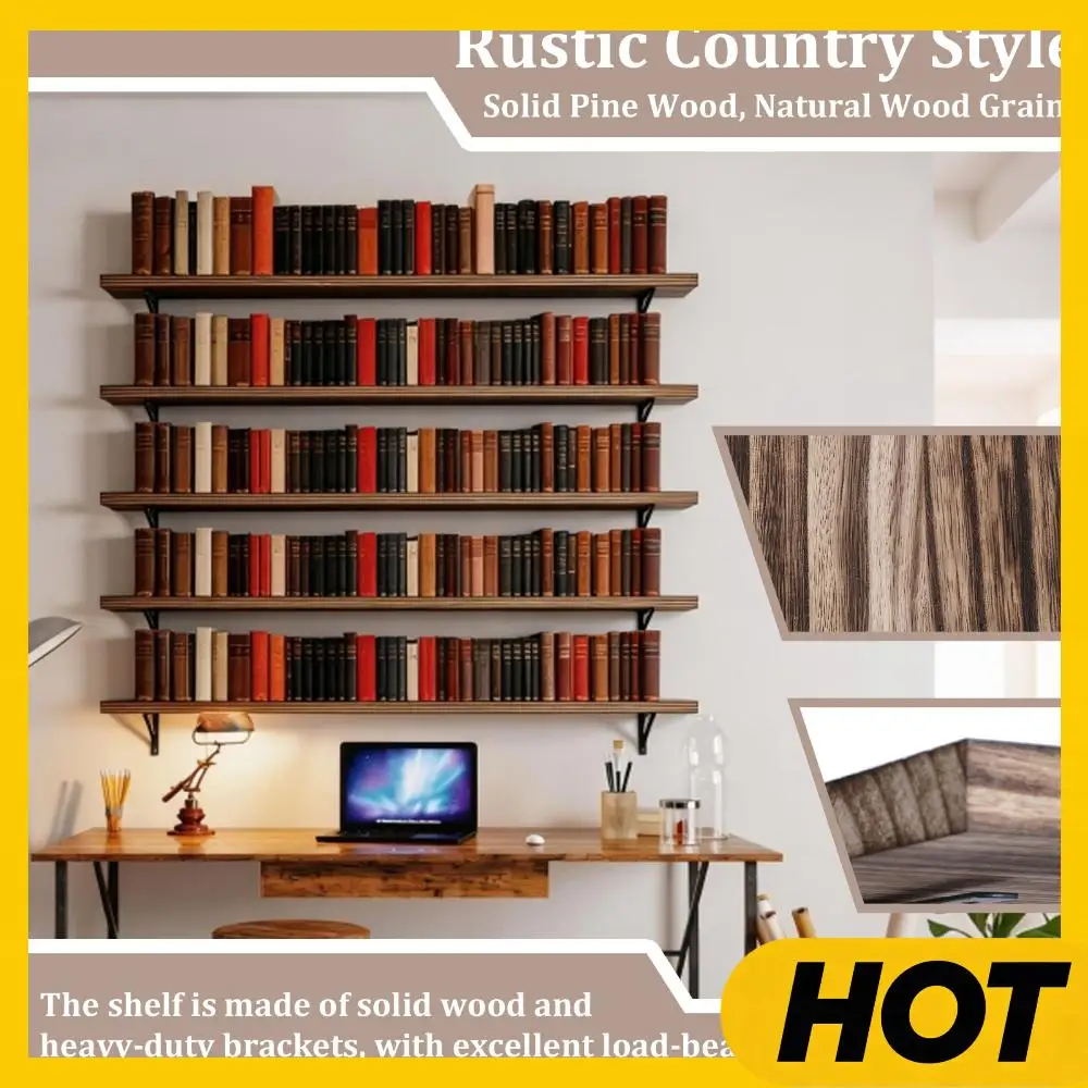 5 Tier Floating Book Shelf with Metal Bracket Wall Mounted Bookshelf 72.05x11.81x7.87in Suitable for Kitchen Bathroom Coffee Bar
5 Tier Floating Book Shelf with Metal Bracket Wall Mounted Bookshelf 72.05x11.81x7.87in Suitable for Kitchen Bathroom Coffee Bar