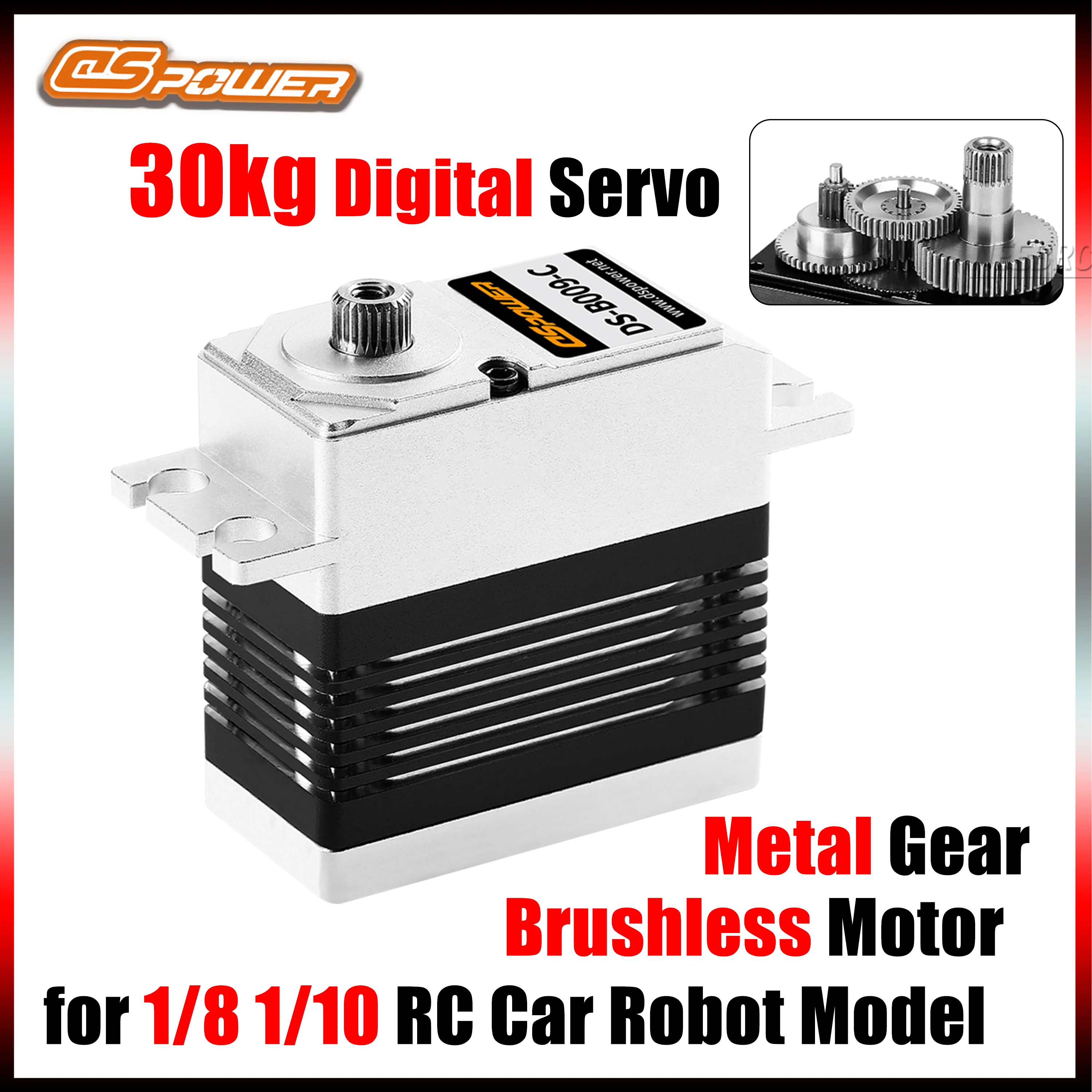DSpower 30KG High Torque Metal Gear Brushless Digital Servo 180 Degrees All Aluminum Frame for 1/8 1/10 RC Car Truck Robot Model
DSpower 30KG High Torque Metal Gear Brushless Digital Servo 180 Degrees All Aluminum Frame for 1/8 1/10 RC Car Truck Robot Model