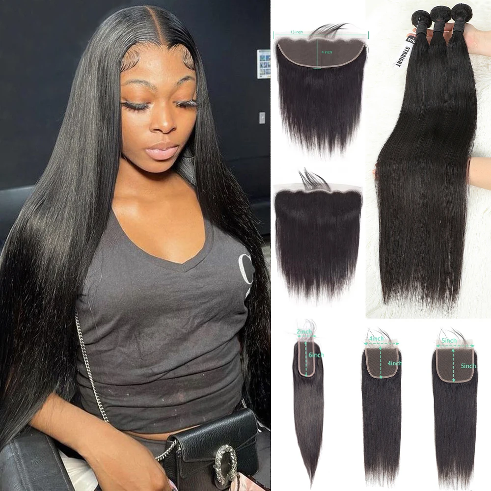40 Inch Straight Human Hair Bundles And Closure Human Hair 24 Inch 4x4 5x5 2x6 HD Lace Clsoure 13x4 Frontal Bundles Human Hair
40 Inch Straight Human Hair Bundles And Closure Human Hair 24 Inch 4x4 5x5 2x6 HD Lace Clsoure 13x4 Frontal Bundles Human Hair