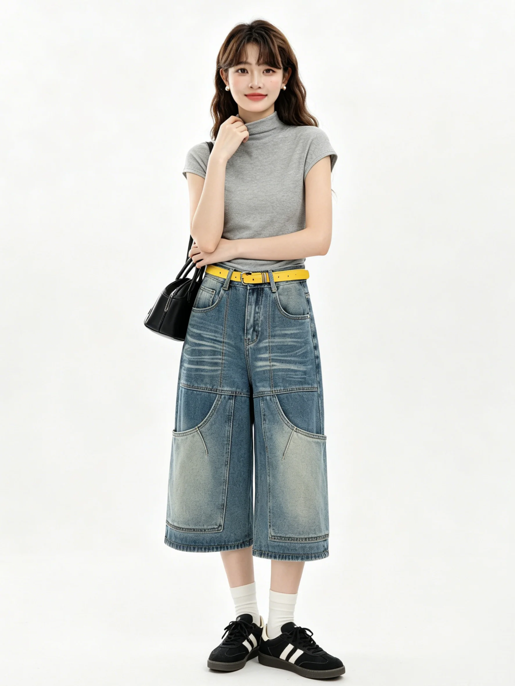 Retro American Vintage High Waist Wide Leg Jeans Women Summer Loose Slimming Seven Inch Pants Workwear Style Natural Waist
Retro American Vintage High Waist Wide Leg Jeans Women Summer Loose Slimming Seven Inch Pants Workwear Style Natural Waist