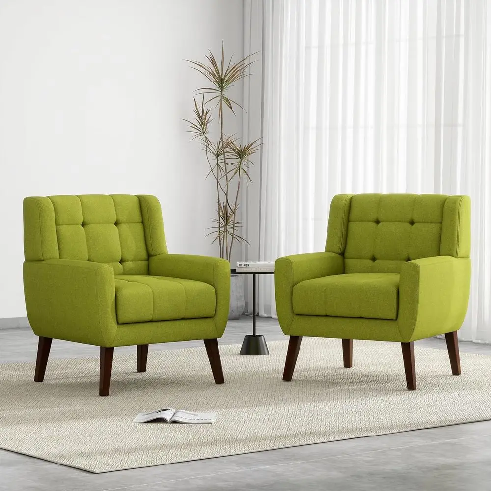 Accent Chairs Set o 2, ern Upholstered Arm Chair in abric or Living Room, Comy Armchair Single Soa Seat with Solid Wooden Legs (
Accent Chairs Set o 2, ern Upholstered Arm Chair in abric or Living Room, Comy Armchair Single Soa Seat with Solid Wooden Legs (