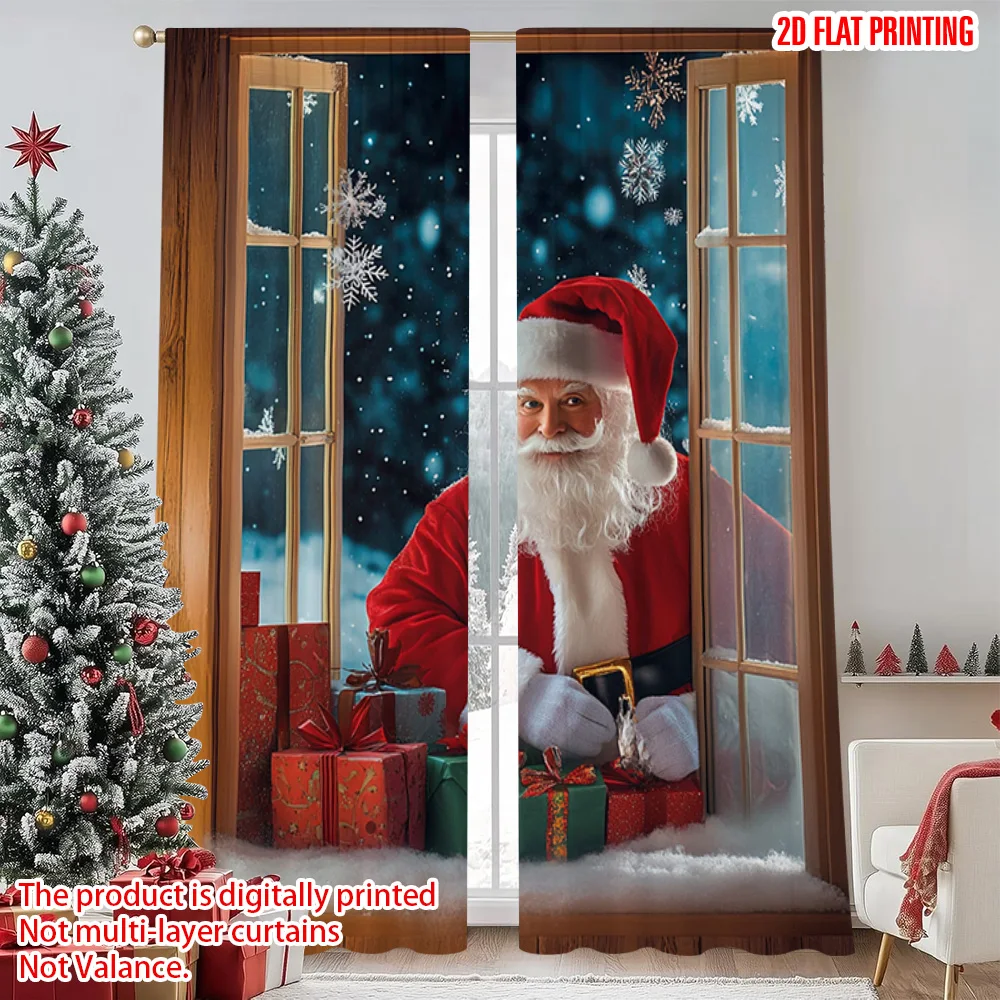 2pcs 2D flat printing Merry Christmas Scene Curtains Santa Claus outside the window Versatile 100% Polyester Without Electricity
2pcs 2D flat printing Merry Christmas Scene Curtains Santa Claus outside the window Versatile 100% Polyester Without Electricity