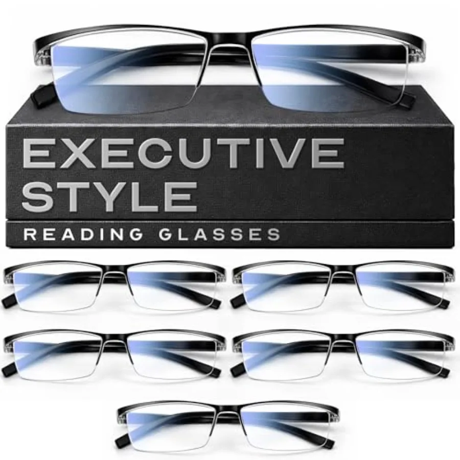 Executive Style Reading Glasses Men - Durable Readers with Blue Light Filtering- Comfortable Fit with TR90 Frames
Executive Style Reading Glasses Men - Durable Readers with Blue Light Filtering- Comfortable Fit with TR90 Frames