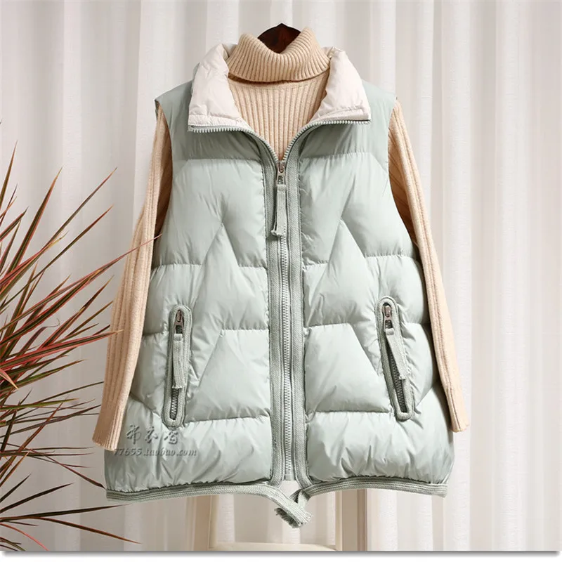 Women Down Vest Jakcet Autumn Winter Warm Thicken White Duck Down Vest Coat Ladies Loose Stand Collar Sleeveless Tank Waistcoat
Women Down Vest Jakcet Autumn Winter Warm Thicken White Duck Down Vest Coat Ladies Loose Stand Collar Sleeveless Tank Waistcoat