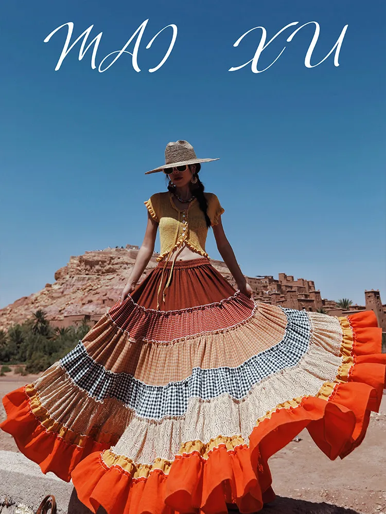 TIYIHAILEY Long Maxi Skirt for Women Plaid Lace Patchwork Skirts Ladies Elastic Waist Spring Summer Colorful 2026 Big Hem
TIYIHAILEY Long Maxi Skirt for Women Plaid Lace Patchwork Skirts Ladies Elastic Waist Spring Summer Colorful 2026 Big Hem