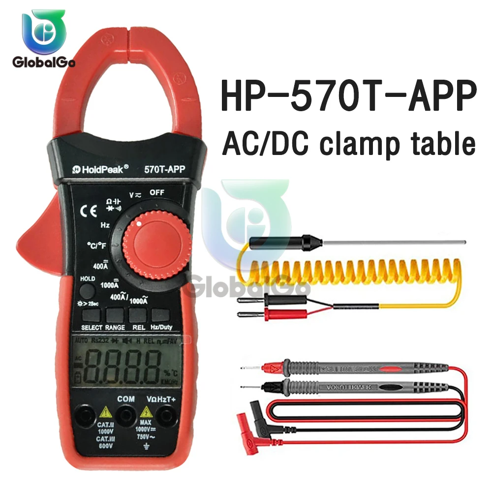 Digital Clamp Multimeter AC DC Current Meter Capacitance Ohm Hz Temperature Voltage Tester APP Wireless Monitor
Digital Clamp Multimeter AC DC Current Meter Capacitance Ohm Hz Temperature Voltage Tester APP Wireless Monitor