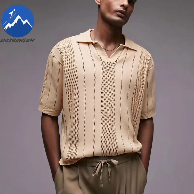 Maxbarley Casual Polo Shirts Men Simple Knitted Half Button Short Sleeve Tops New Summer Brand Luxury Lapel T-shirt Man Clothing
Maxbarley Casual Polo Shirts Men Simple Knitted Half Button Short Sleeve Tops New Summer Brand Luxury Lapel T-shirt Man Clothing