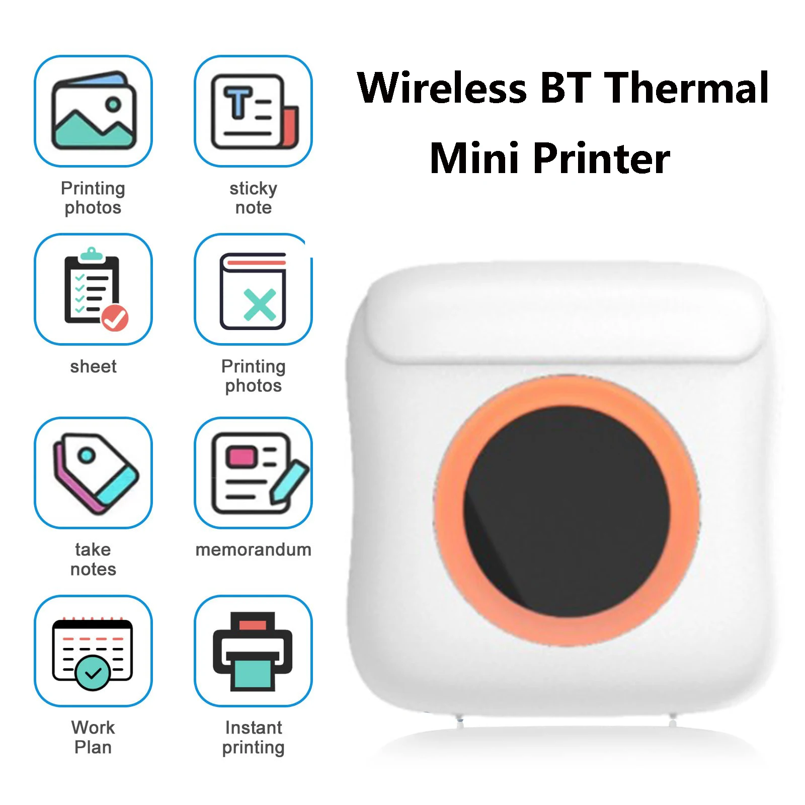 Mini Printer Bluetooth Pocket Inkless Thermal Printer with Label and Sticker Paper,Portable Receipt Printer for Photo Notes Memo
Mini Printer Bluetooth Pocket Inkless Thermal Printer with Label and Sticker Paper,Portable Receipt Printer for Photo Notes Memo