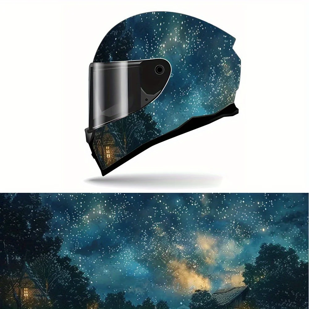 Blue Brilliant Starry Sky Full Helmet Sticker - Durable PVC Motorcycle Racing Graphic Sticker, Perfect Gift for Riding Lovers, H
Blue Brilliant Starry Sky Full Helmet Sticker - Durable PVC Motorcycle Racing Graphic Sticker, Perfect Gift for Riding Lovers, H
