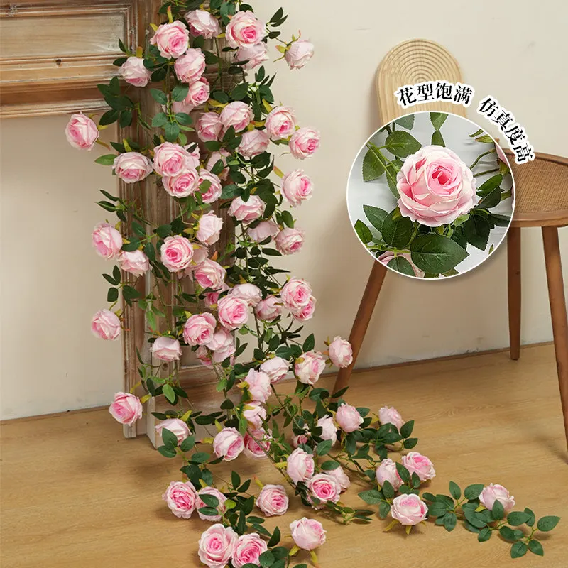 Artificial rose vine, artificial flower landscaping decoration, fake flower wall decoration
Artificial rose vine, artificial flower landscaping decoration, fake flower wall decoration