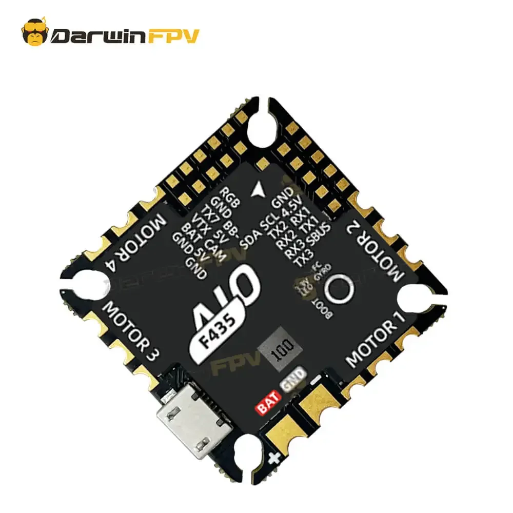 Darwin FPV F435 30A / 45A BLHeli_S AM32 AIO Flight Controller F4 2-6S for FPV Drone Quadcopter Freestyle RC Racing
Darwin FPV F435 30A / 45A BLHeli_S AM32 AIO Flight Controller F4 2-6S for FPV Drone Quadcopter Freestyle RC Racing