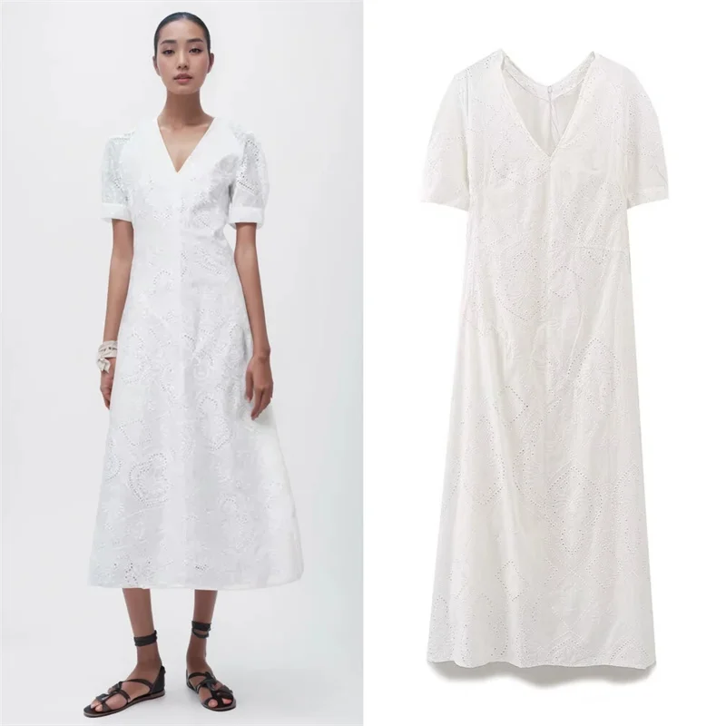 2025 Women's New Summer DressShort Sleeve Simple Long Dress Personality Fashion Elegance Hollow-out
2025 Women's New Summer DressShort Sleeve Simple Long Dress Personality Fashion Elegance Hollow-out