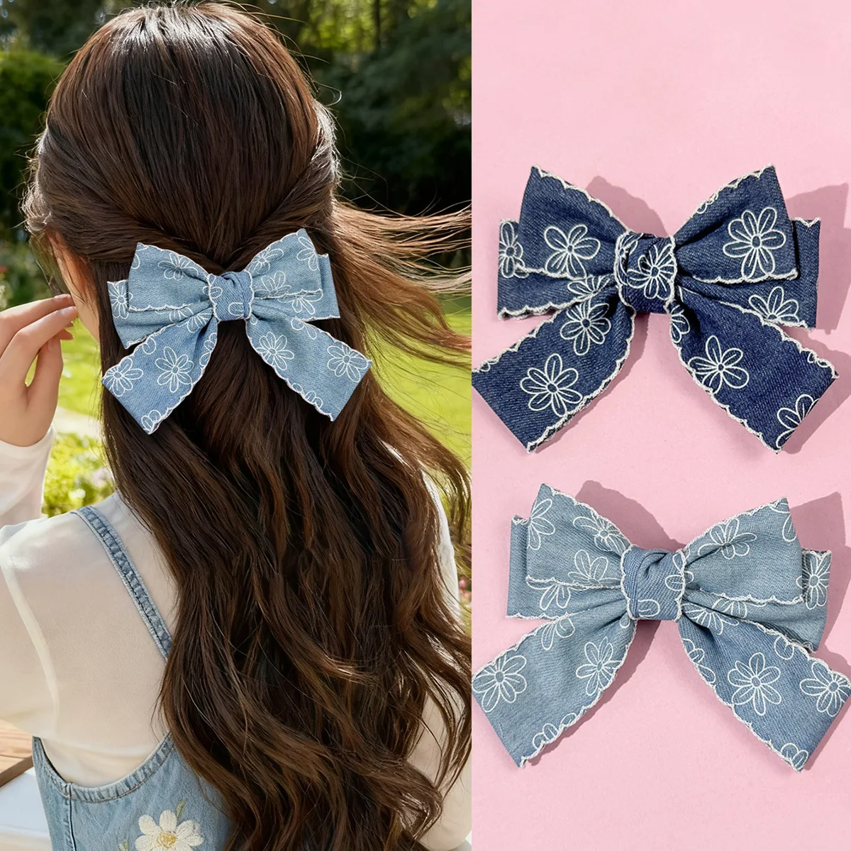 24 шт., джинсовые синие тканевые заколки для волос с бантом для женщин и девочек, заколки для волос с цветочной вышивкой, заколки для волос, детские оптовые упаковки, боковые аксессуары для волос
24 шт., джинсовые синие тканевые заколки для волос с бантом для женщин и девочек, заколки для волос с цветочной вышивкой, заколки для волос, детские оптовые упаковки, боковые аксессуары для волос