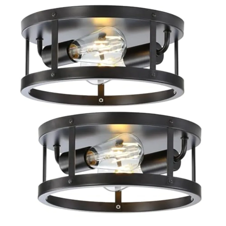 2 Pack Flush Mount Ceiling Lights, Metal Close to Ceiling Light Fixtures, Farmhouse 11 Inch Industrial Indoor Ceiling Lamp for
2 Pack Flush Mount Ceiling Lights, Metal Close to Ceiling Light Fixtures, Farmhouse 11 Inch Industrial Indoor Ceiling Lamp for