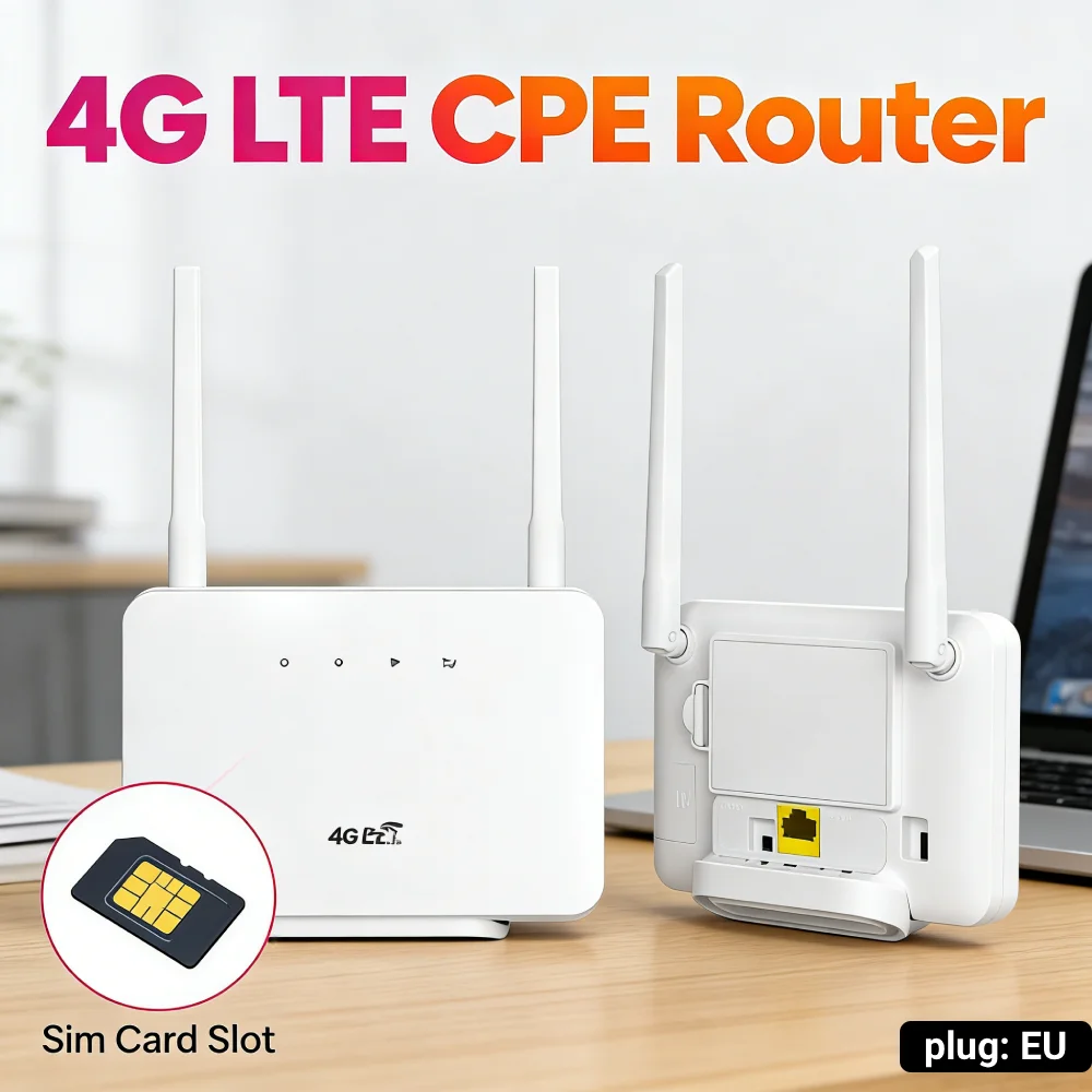 4G Wireless Router 300Mbps 4G Router Wireless Modem External Antenna with Sim Card Slot EU Plug Internet Connection
4G Wireless Router 300Mbps 4G Router Wireless Modem External Antenna with Sim Card Slot EU Plug Internet Connection