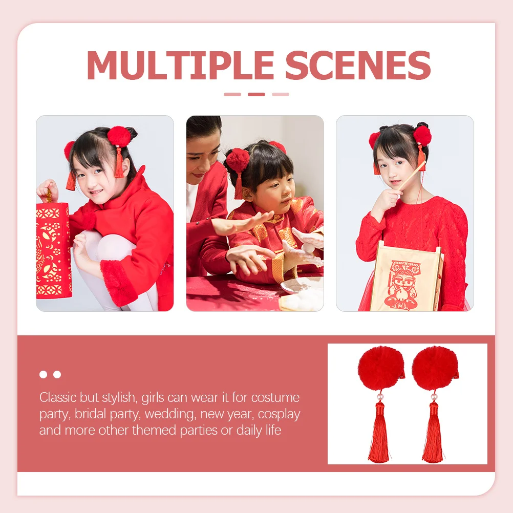 3Pairs Hair Clips Classic Red Vintage Tassel Hairpin for Festival Party Traditional Chinese Hair Accessories for Girls
3Pairs Hair Clips Classic Red Vintage Tassel Hairpin for Festival Party Traditional Chinese Hair Accessories for Girls