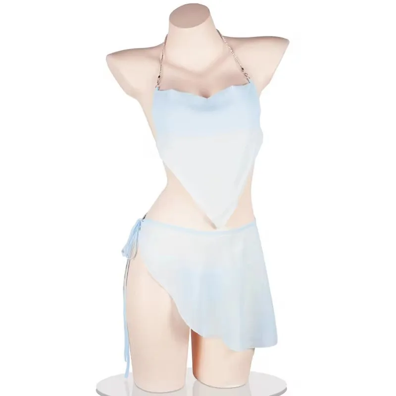 Fashion Women Chiffon Chain Halter Sexy Lingerie Erotic Costumes Summer Beach Swimsuit Outfits
Fashion Women Chiffon Chain Halter Sexy Lingerie Erotic Costumes Summer Beach Swimsuit Outfits