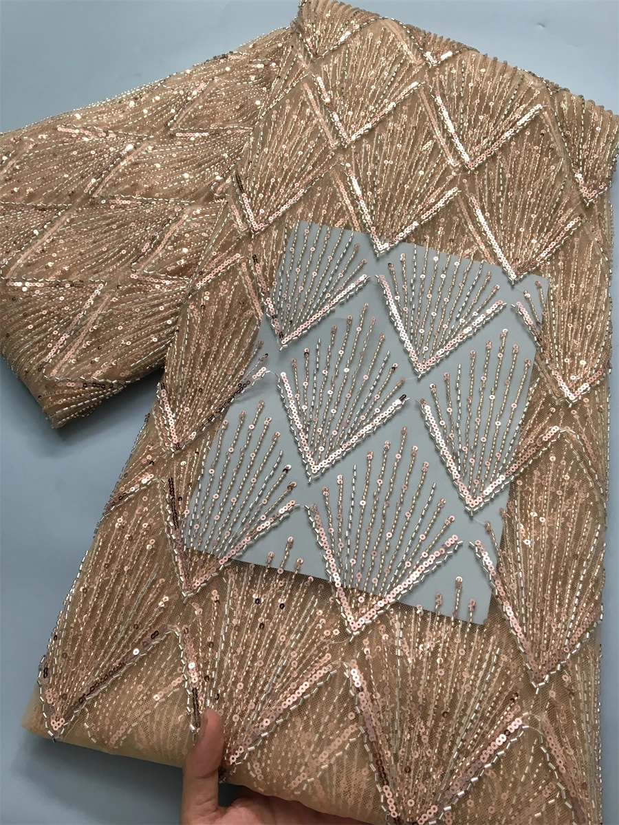 African Beaded Lace Fabric Luxury Nigerian French Mesh Fabrics with Sequins for Women Wedding Dresses High Quality,2.5Yards 4139
African Beaded Lace Fabric Luxury Nigerian French Mesh Fabrics with Sequins for Women Wedding Dresses High Quality,2.5Yards 4139