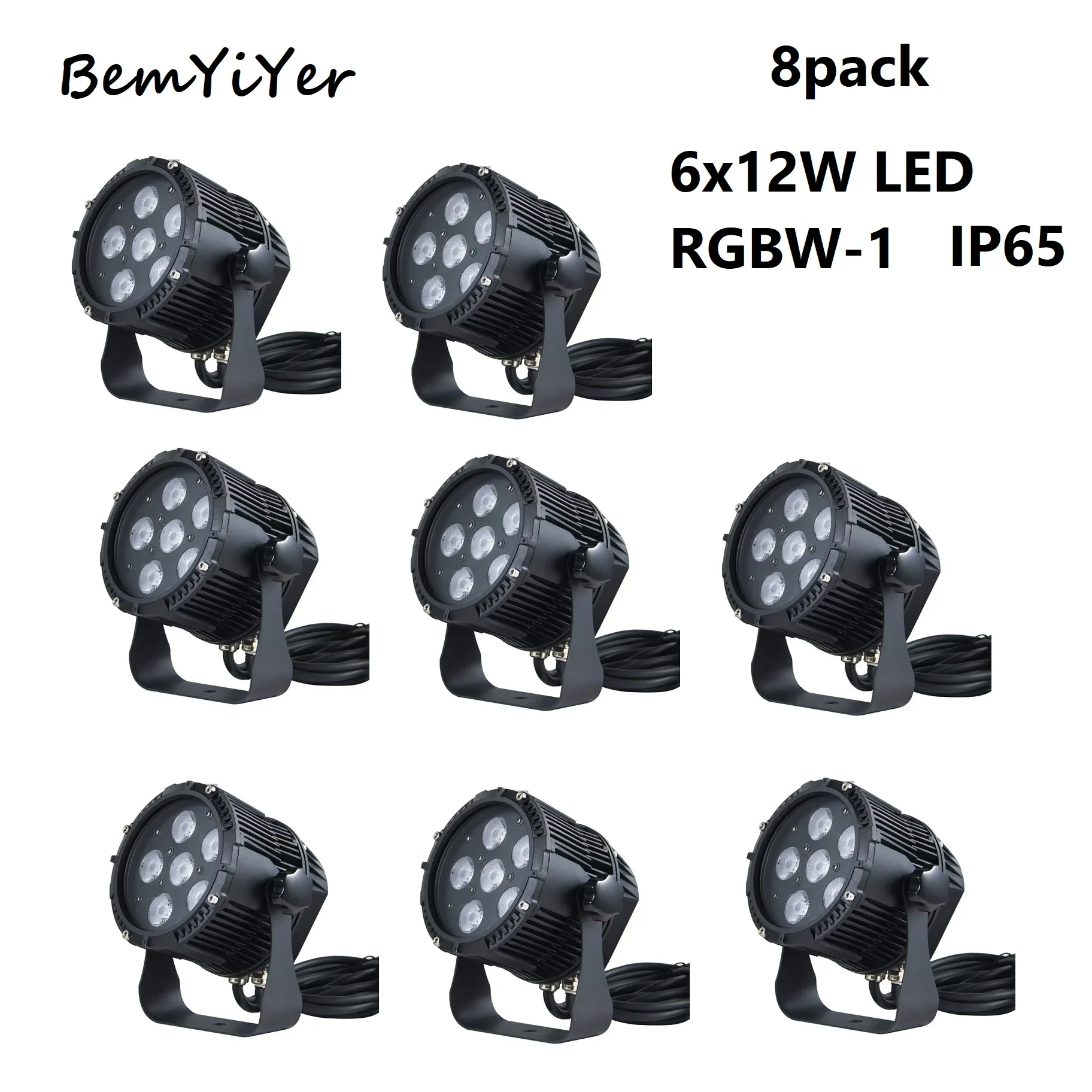 BemYiYer 8pack outdoor IP65 LED 6x12W RGBW-1 mini Par DMX Lights waterproof for stage park DJ wedding
BemYiYer 8pack outdoor IP65 LED 6x12W RGBW-1 mini Par DMX Lights waterproof for stage park DJ wedding