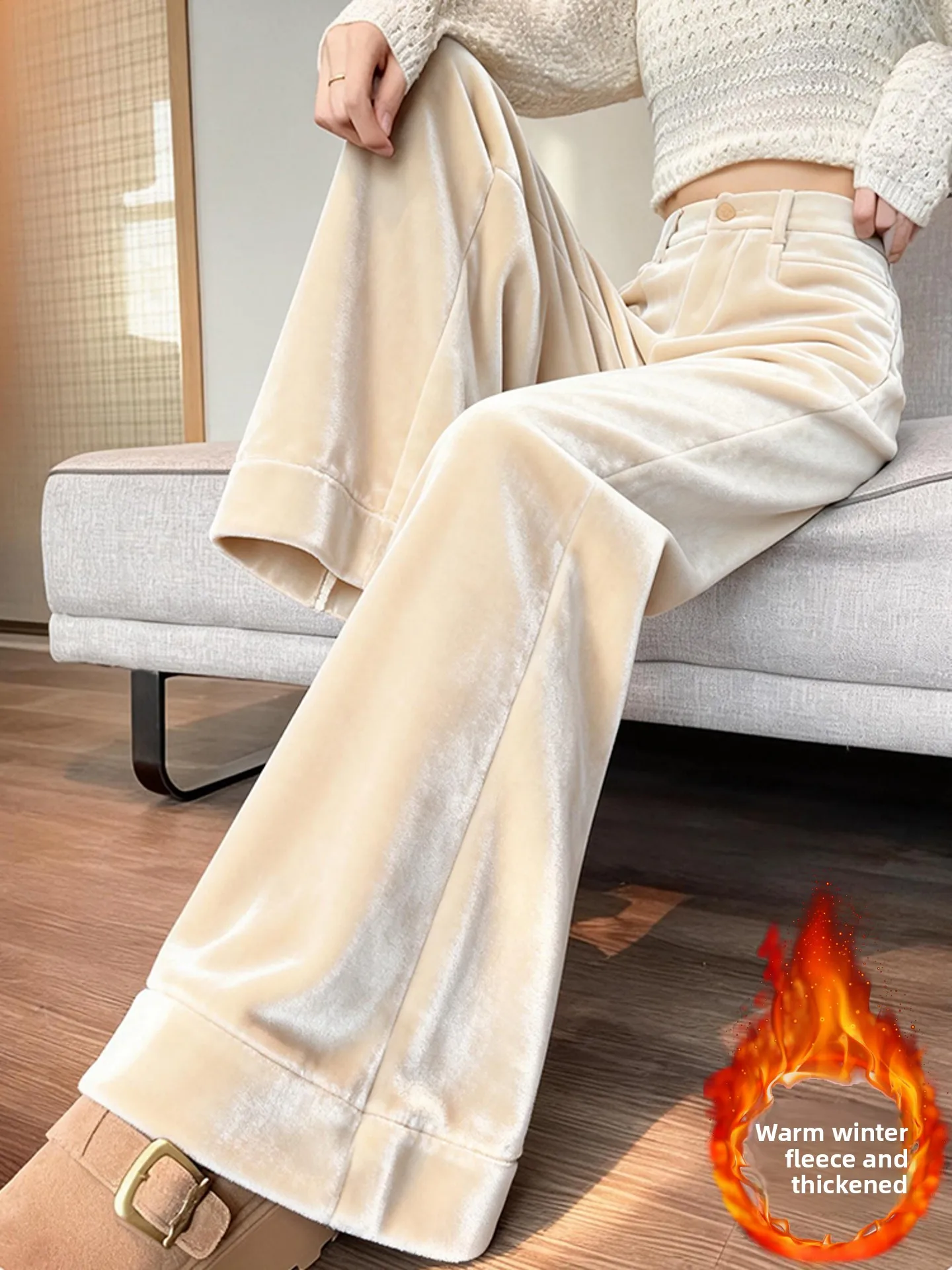 High Waist Thiened Velvet Trousers Women's Autumn Winter Straight Leg Wide Leg Long Pants Office Commute Sle Korean Version
High Waist Thiened Velvet Trousers Women's Autumn Winter Straight Leg Wide Leg Long Pants Office Commute Sle Korean Version