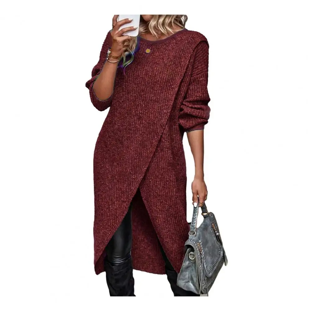 Sweater Women Fall Winter Pullovers Irregular Split Hem Knitted Loose Soft Thick Warm Long Sleeve Solid Mid Length Sweater
Sweater Women Fall Winter Pullovers Irregular Split Hem Knitted Loose Soft Thick Warm Long Sleeve Solid Mid Length Sweater