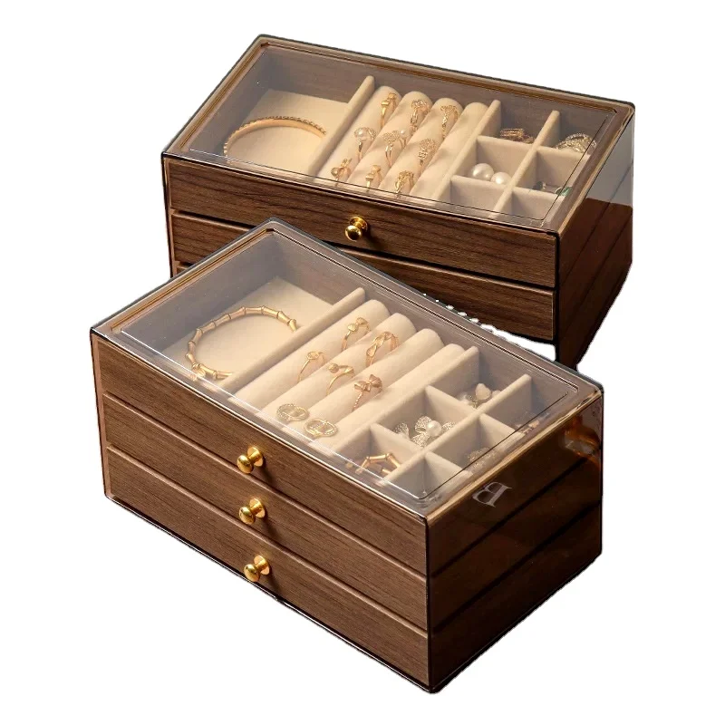 Premium Dustproof Walnut Wooden Jewelry Organizer Box 3 Layers Drawer for Women Bracelet Brooch Storage Case
Premium Dustproof Walnut Wooden Jewelry Organizer Box 3 Layers Drawer for Women Bracelet Brooch Storage Case