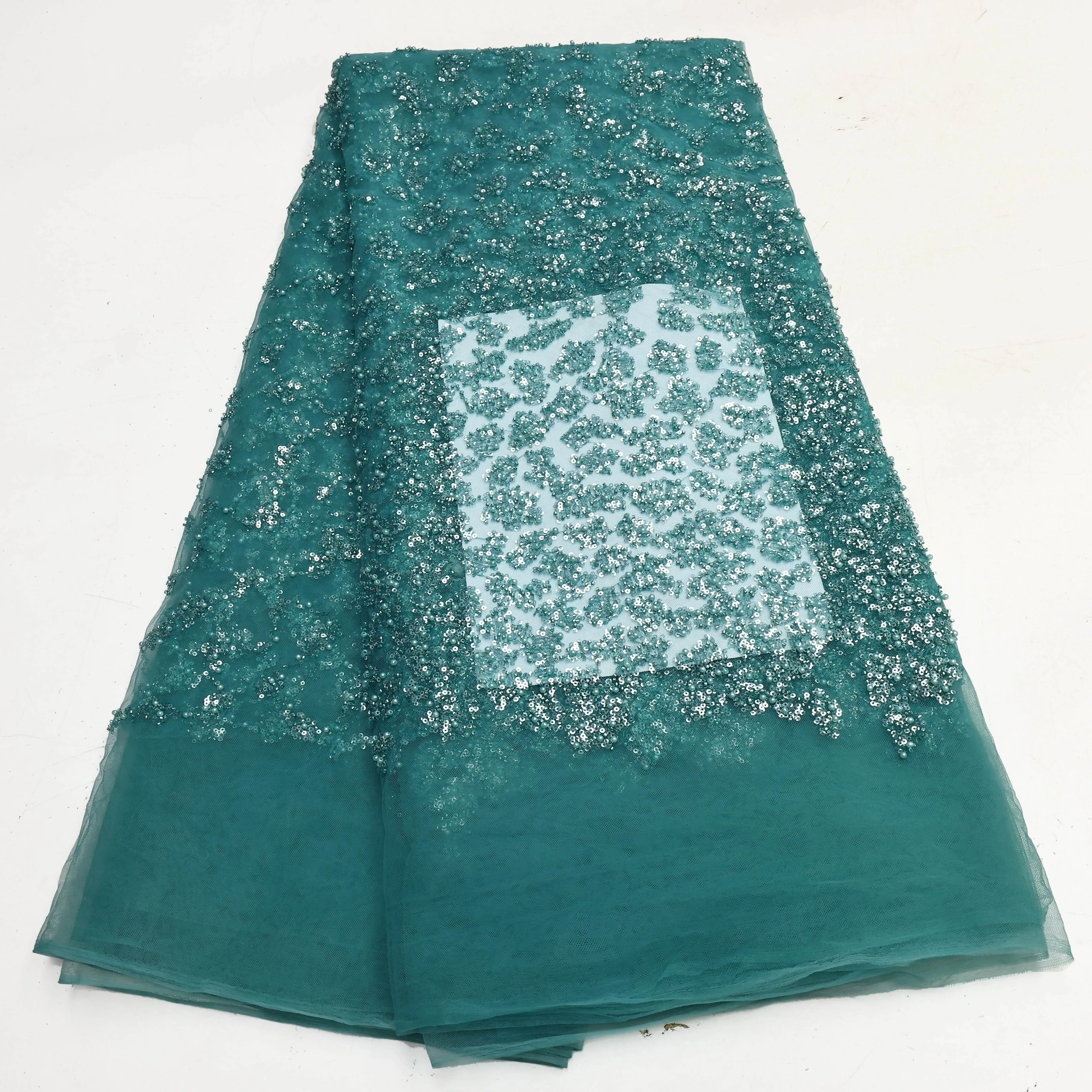 Latest Elegant Beaded Embroidery Lace Material Women Sequins Tull Lace 5 Yards Beaded Lace With Stones Wedding Dress Fabric
Latest Elegant Beaded Embroidery Lace Material Women Sequins Tull Lace 5 Yards Beaded Lace With Stones Wedding Dress Fabric